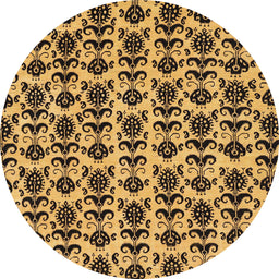 Round Abstract Bakers Brown Modern Rug, abs29