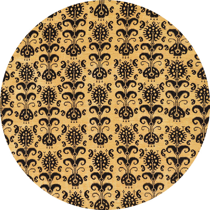 Round Abstract Bakers Brown Modern Rug, abs29
