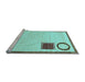 Sideview of Machine Washable Solid Light Blue Modern Rug, wshabs2lblu