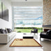 Square Abstract Chocolate Brown Solid Rug in a Living Room, abs2