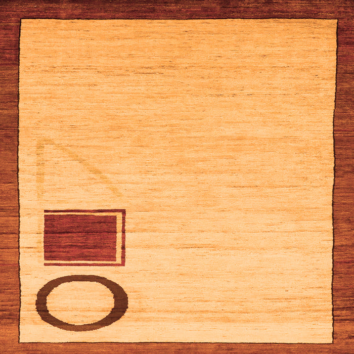 Square Machine Washable Solid Orange Modern Area Rugs, wshabs2org