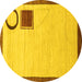 Round Solid Yellow Modern Rug, abs2yw