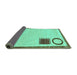 Sideview of Solid Turquoise Modern Rug, abs2turq