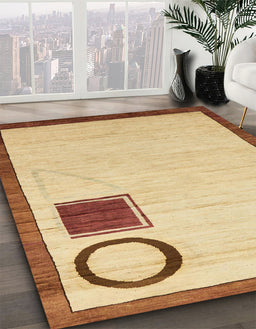 Machine Washable Abstract Chocolate Brown Rug in a Family Room, wshabs2