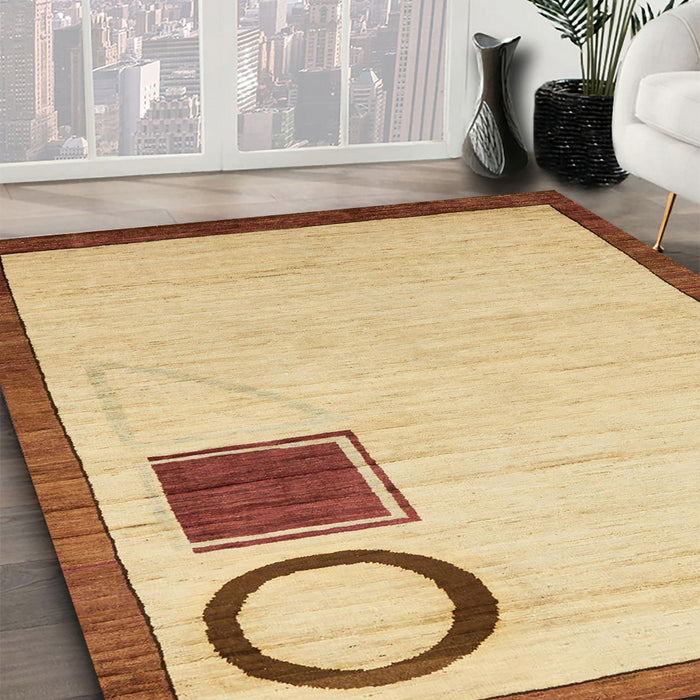 Machine Washable Abstract Chocolate Brown Rug in a Family Room, wshabs2
