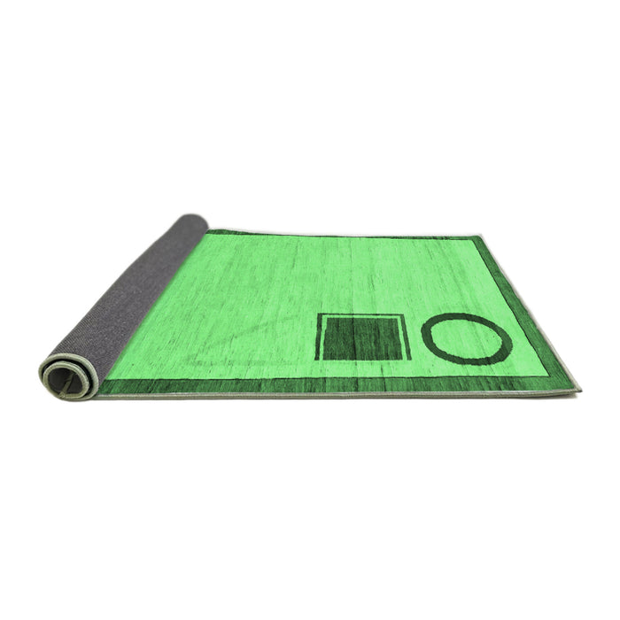 Sideview of Solid Emerald Green Modern Rug, abs2emgrn