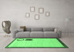 Machine Washable Solid Emerald Green Modern Area Rugs in a Living Room,, wshabs2emgrn