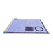 Sideview of Machine Washable Solid Blue Modern Rug, wshabs2blu