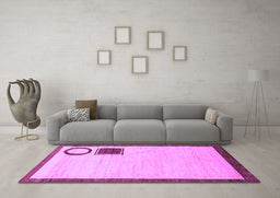 Machine Washable Solid Purple Modern Area Rugs in a Living Room, wshabs2pur