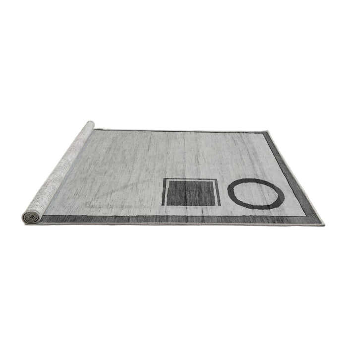 Sideview of Machine Washable Solid Gray Modern Rug, wshabs2gry