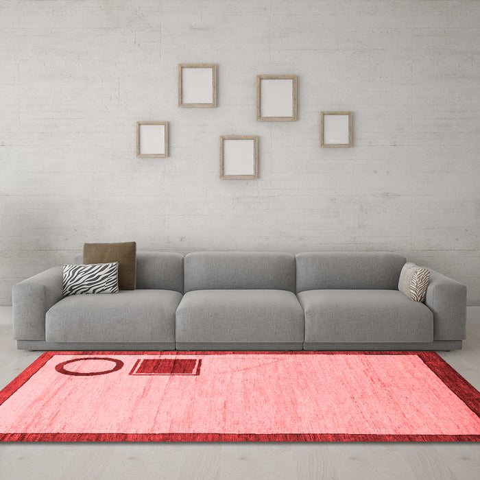 Modern Red Washable Rugs