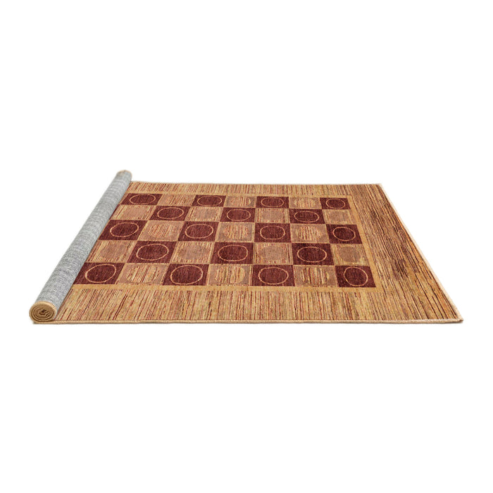 Sideview of Machine Washable Abstract Orange Rug, wshabs3