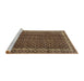 Sideview of Machine Washable Abstract Bakers Brown Rug, wshabs300