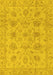 Machine Washable Oriental Yellow Traditional Rug, wshabs3000yw