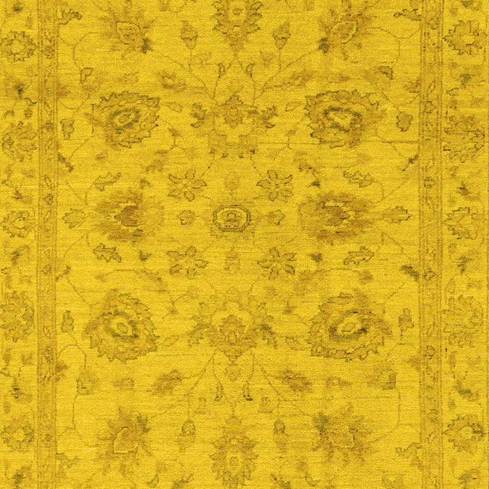 Machine Washable Oriental Yellow Traditional Rug, wshabs3000yw
