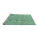 Sideview of Machine Washable Oriental Light Blue Traditional Rug, wshabs3000lblu