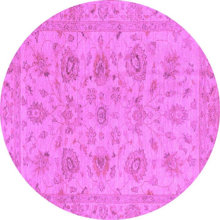 Round Oriental Purple Traditional Rug, abs3000pur