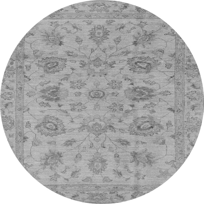 Round Machine Washable Oriental Gray Traditional Rug, wshabs3000gry