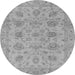 Round Machine Washable Oriental Gray Traditional Rug, wshabs3000gry