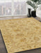 Abstract Orange Gold Oriental Rug in Family Room, abs3000