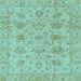 Square Machine Washable Oriental Light Blue Traditional Rug, wshabs3000lblu