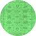 Round Oriental Emerald Green Traditional Rug, abs3000emgrn