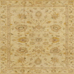Square Abstract Orange Gold Oriental Rug, abs3000