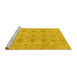 Sideview of Machine Washable Oriental Yellow Traditional Rug, wshabs3000yw