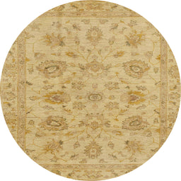Round Machine Washable Abstract Orange Rug, wshabs3000