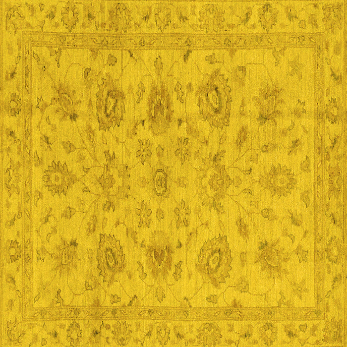 Square Oriental Yellow Traditional Rug, abs3000yw