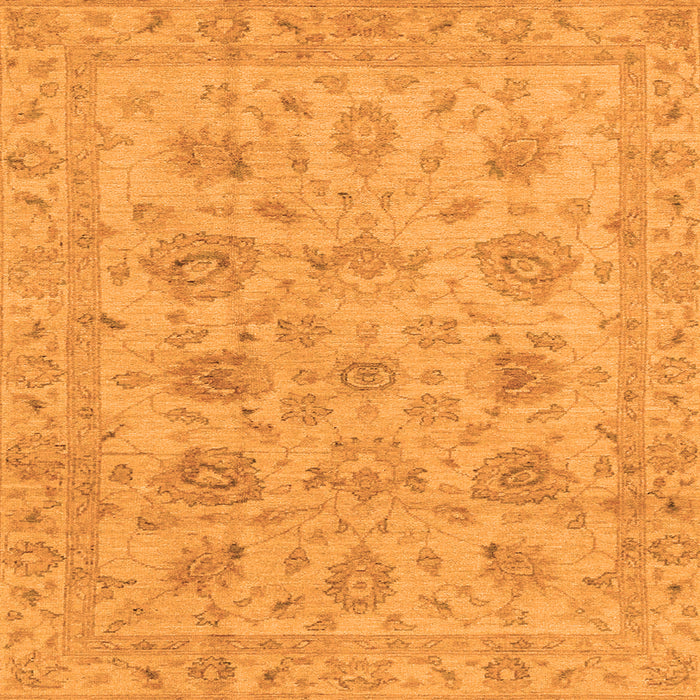 Square Machine Washable Oriental Orange Traditional Area Rugs, wshabs3000org
