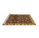 Sideview of Machine Washable Abstract Orange Rug, wshabs3001