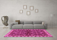 Machine Washable Oriental Pink Traditional Rug, wshabs3001pnk