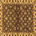 Square Machine Washable Oriental Brown Traditional Rug, wshabs3001brn