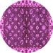 Round Oriental Purple Traditional Rug, abs3001pur