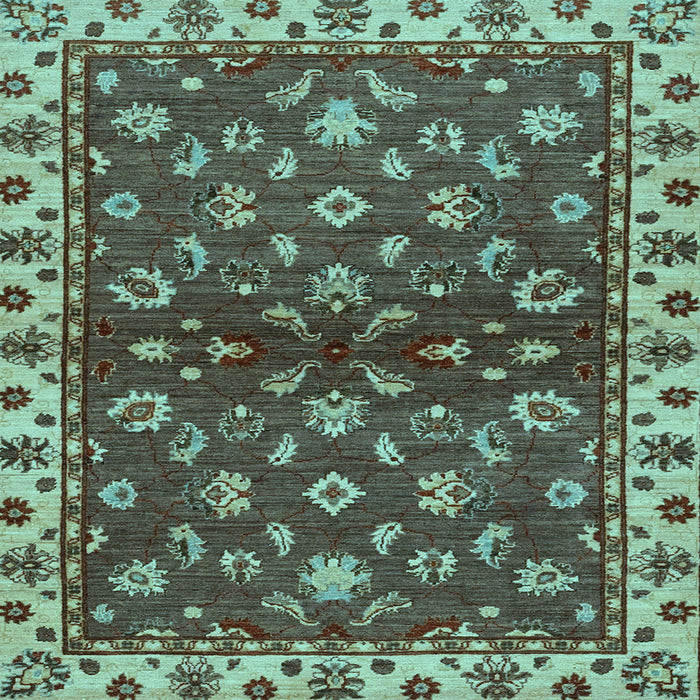 Square Oriental Light Blue Traditional Rug, abs3001lblu