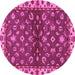 Round Oriental Pink Traditional Rug, abs3001pnk