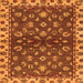 Square Machine Washable Oriental Orange Traditional Area Rugs, wshabs3001org