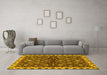 Machine Washable Oriental Yellow Traditional Rug in a Living Room, wshabs3001yw