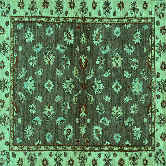 Square Machine Washable Oriental Turquoise Traditional Area Rugs, wshabs3001turq
