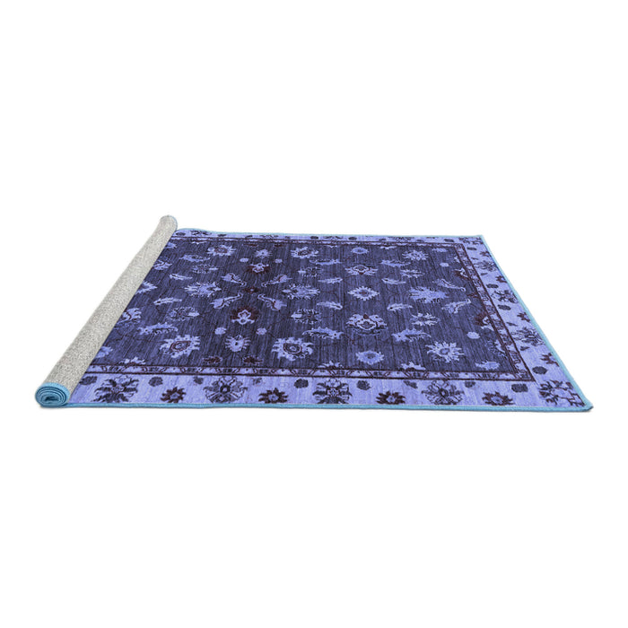 Sideview of Machine Washable Oriental Blue Traditional Rug, wshabs3001blu