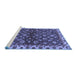 Sideview of Machine Washable Oriental Blue Traditional Rug, wshabs3001blu