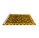 Sideview of Machine Washable Oriental Yellow Traditional Rug, wshabs3001yw