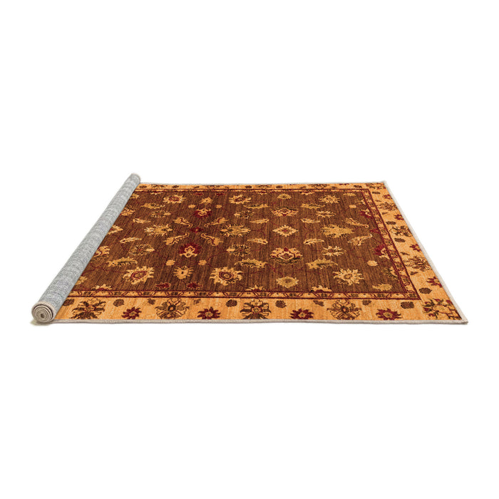 Sideview of Machine Washable Oriental Orange Traditional Area Rugs, wshabs3001org