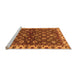 Sideview of Machine Washable Oriental Orange Traditional Area Rugs, wshabs3001org