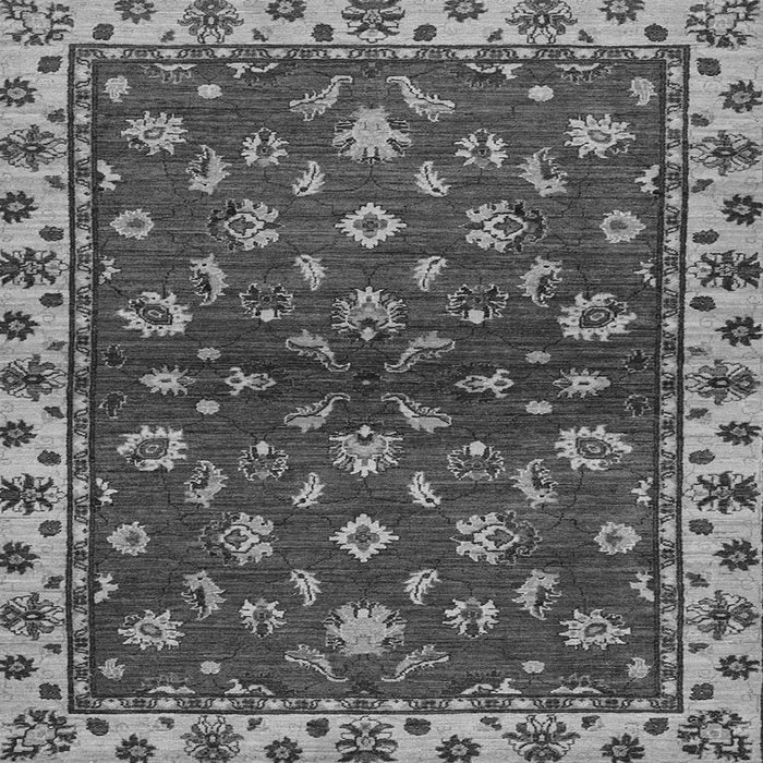 Square Machine Washable Oriental Gray Traditional Rug, wshabs3001gry
