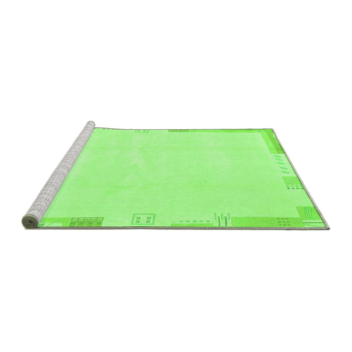Sideview of Machine Washable Solid Green Modern Area Rugs, wshabs3002grn