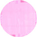 Round Solid Pink Modern Rug, abs3002pnk