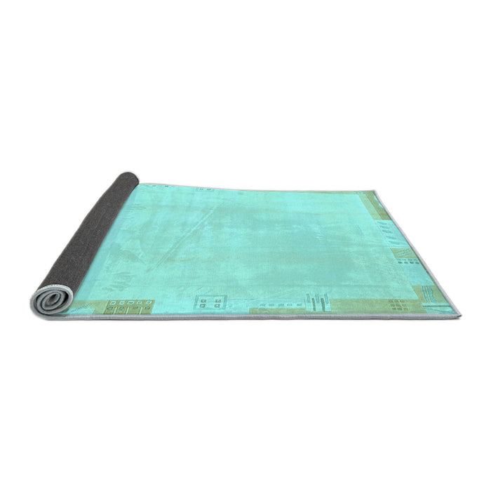 Sideview of Solid Light Blue Modern Rug, abs3002lblu