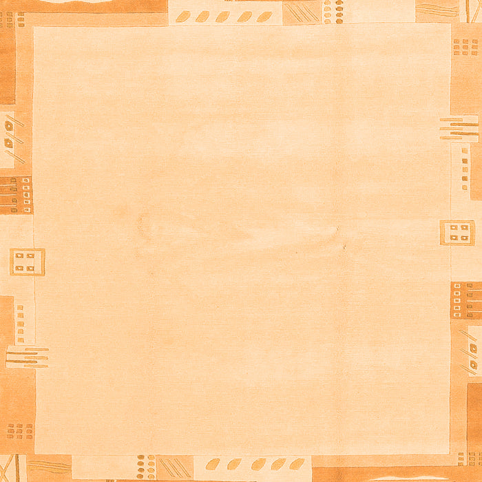 Square Solid Orange Modern Rug, abs3002org